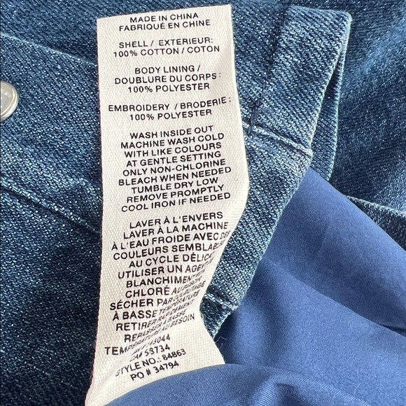 NWT! Avec Les Filles Sz 8, western Embroidered Denim mini Dress. - Picture 12 of 12